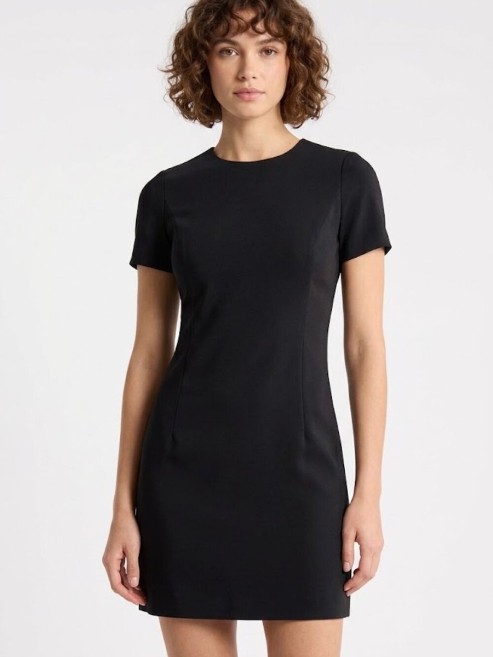 NWT Theory Jatinn in Black Modern Crepe Short Sleeve Dress 8